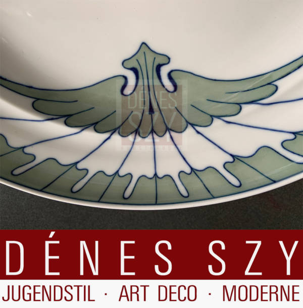 Meissen German Art Nouveau, Hentschel Wing Pattern, pasta bowl