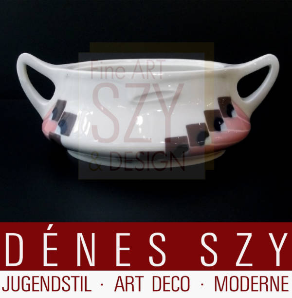 Meissen, German Art Nouveau Porcelain, Misnia pattern sugar bowl, box Designed by Theodor Grust 1904