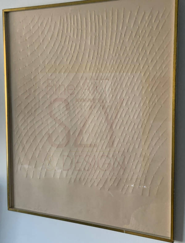 UNTITLED (wave), Embossing 1965, Günther Uecker, Edition: 70 copies, Handsigned and dated lower right in pencil Uecker (19)65, lower left "für Herrn Schroeder"