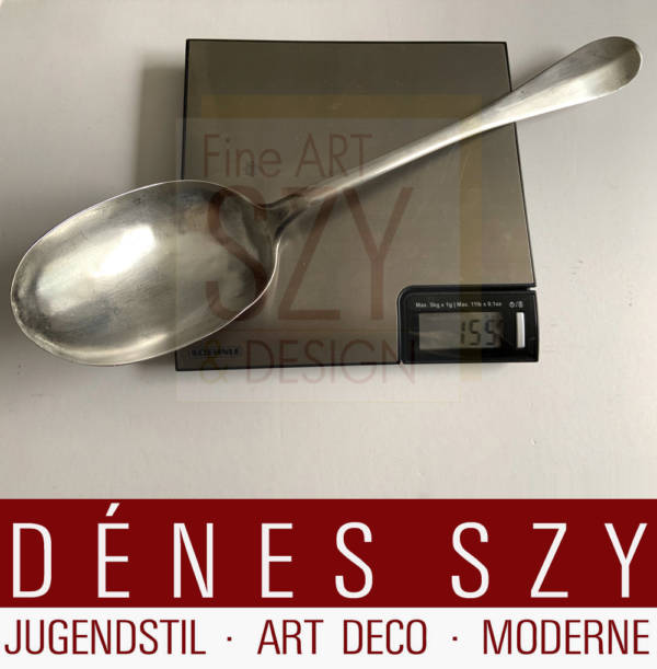 Baroque silver XL serving spoon, Silver 13 Lot, 812.5/1000, Kleve 1787-91, Germany, Maker's mark: IZ for Friedrich Zintzi(n)ger