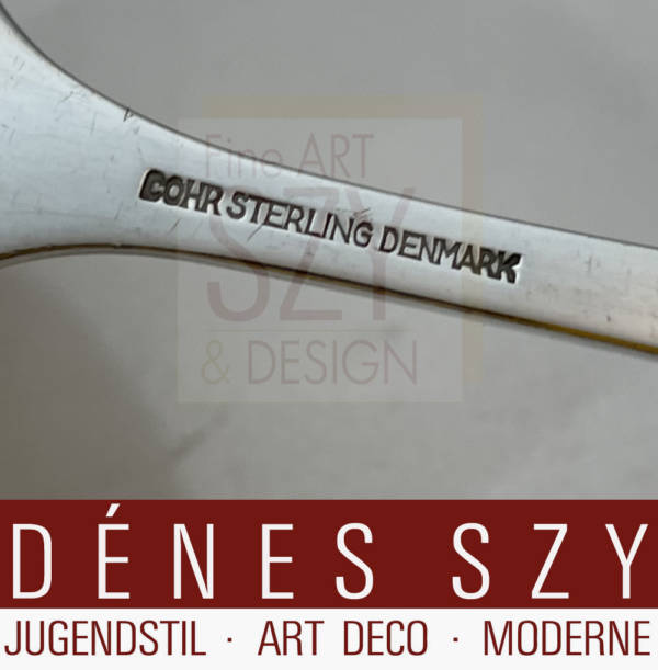 Various serving cutlery, Design: Hjordis Haugaard 1960, Execution: Carl M. Cohr, Fredericia Denmark, 1960s, Sterling silver, silver 925, rosewood