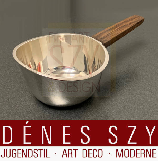 Danish design casserole, Designed by Hans Bunde, Fa. Carl M. Cohr, Fredericia 1950s, Denmark, Sterling silver 925, rosewood.
