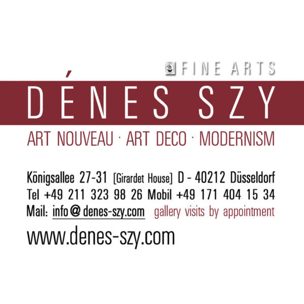 Logo, Firma Denes Szy, Kunsthandel Koenigsallee 27-31 Duesseldrf Germany