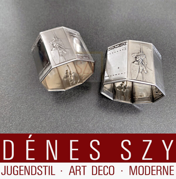 German Art Nouveau Design, A.Amberg, Wagner series, silver Napkin ring by Bruckmann Heilbronn.