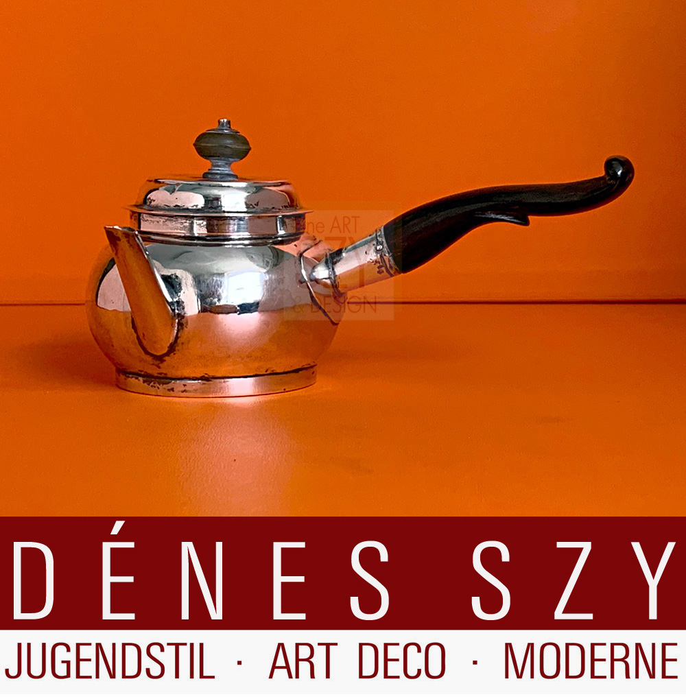 A late 18th Century German silver side handled toy coffee pot, Dresden 1765,