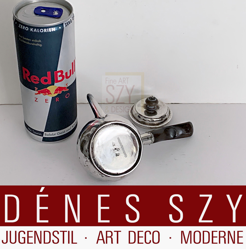 A late 18th Century German silver side handled toy coffee pot, Dresden 1765,