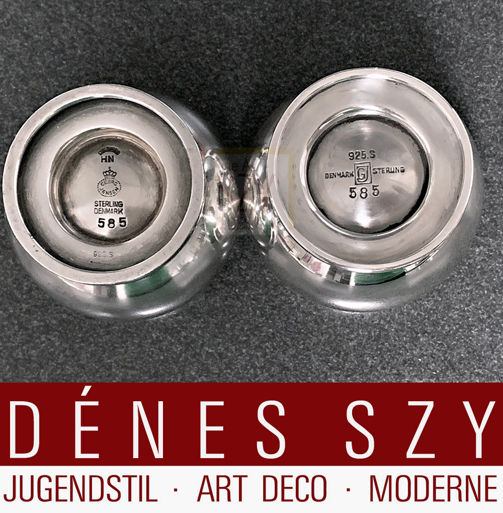 Georg Jensen Dessin HN, Sterling Silber, Pyramide #585, Eierbecher, Kopenhagen 1925-32