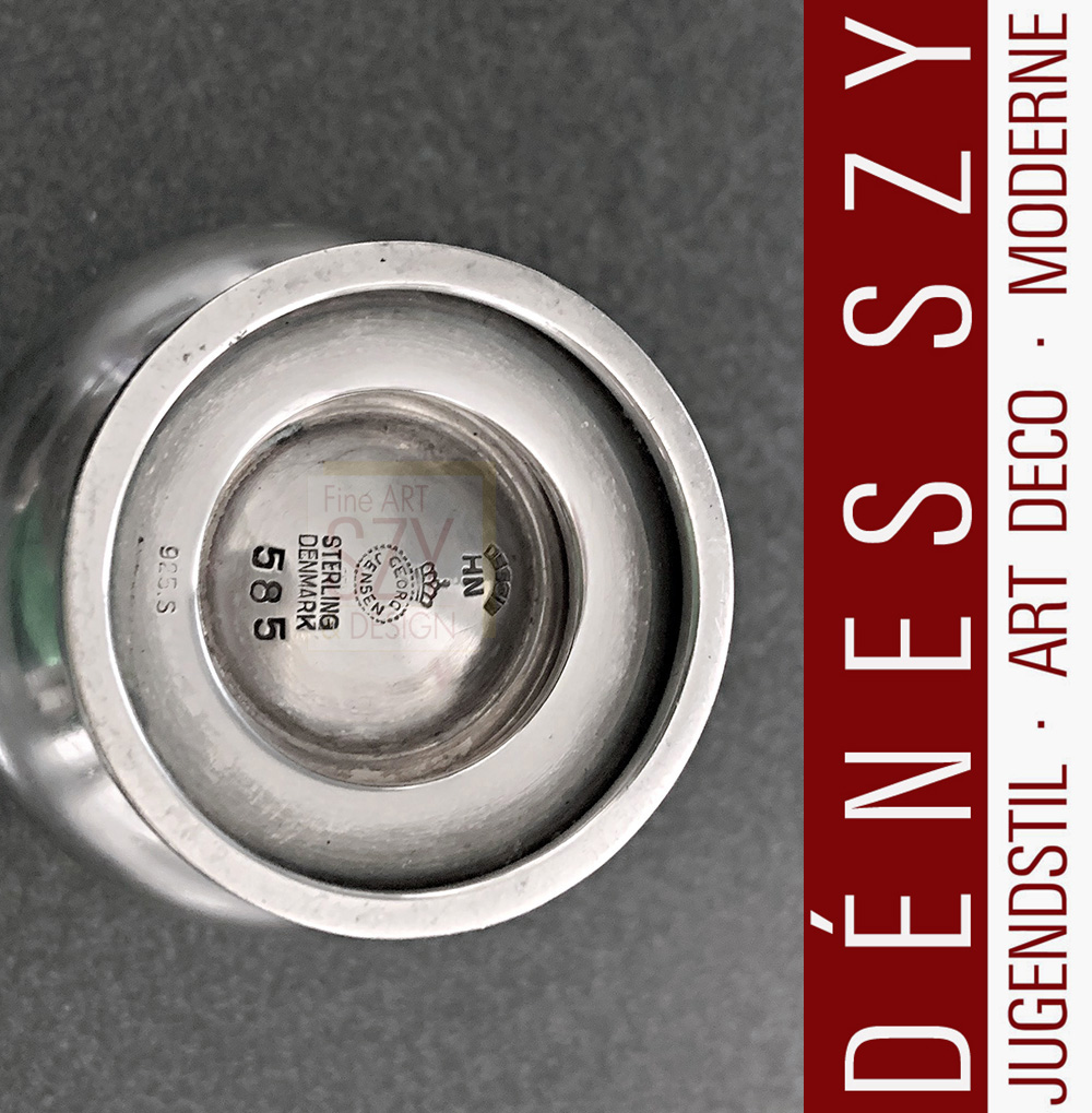 Georg Jensen Dessin HN, Sterling Silber, Pyramide #585, Eierbecher, Kopenhagen 1925-32