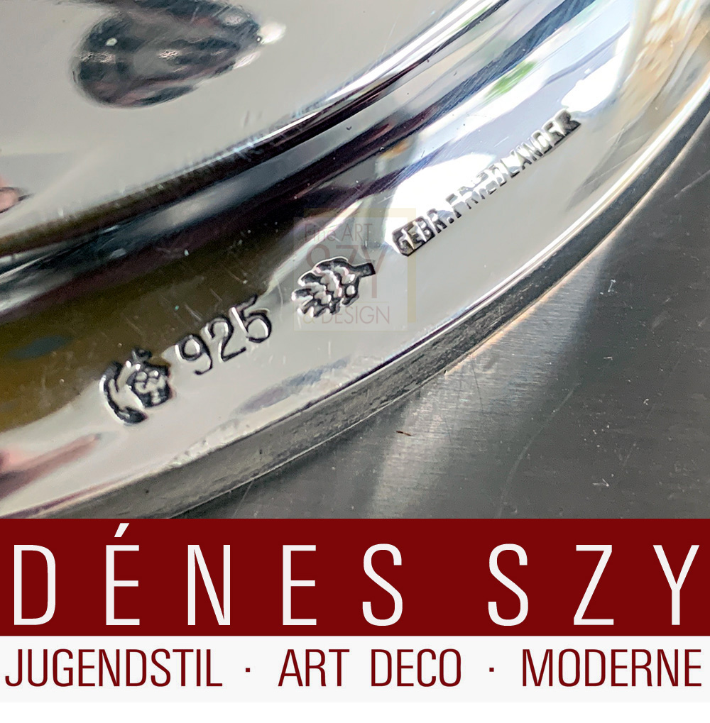 Fünfarmiger Art Deco Silber Tafelleuchter, Ausführung: Gebrüder Friedländer, Berlin um 1910-20, Silber 925