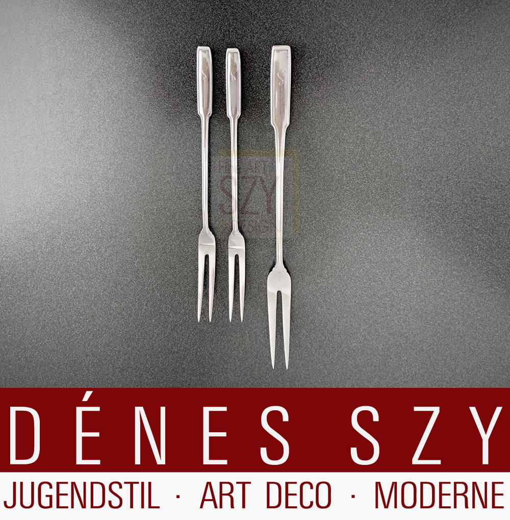 Riemerschmid Weishaupt Art Nouveau silver 800, cutlery, meat fork