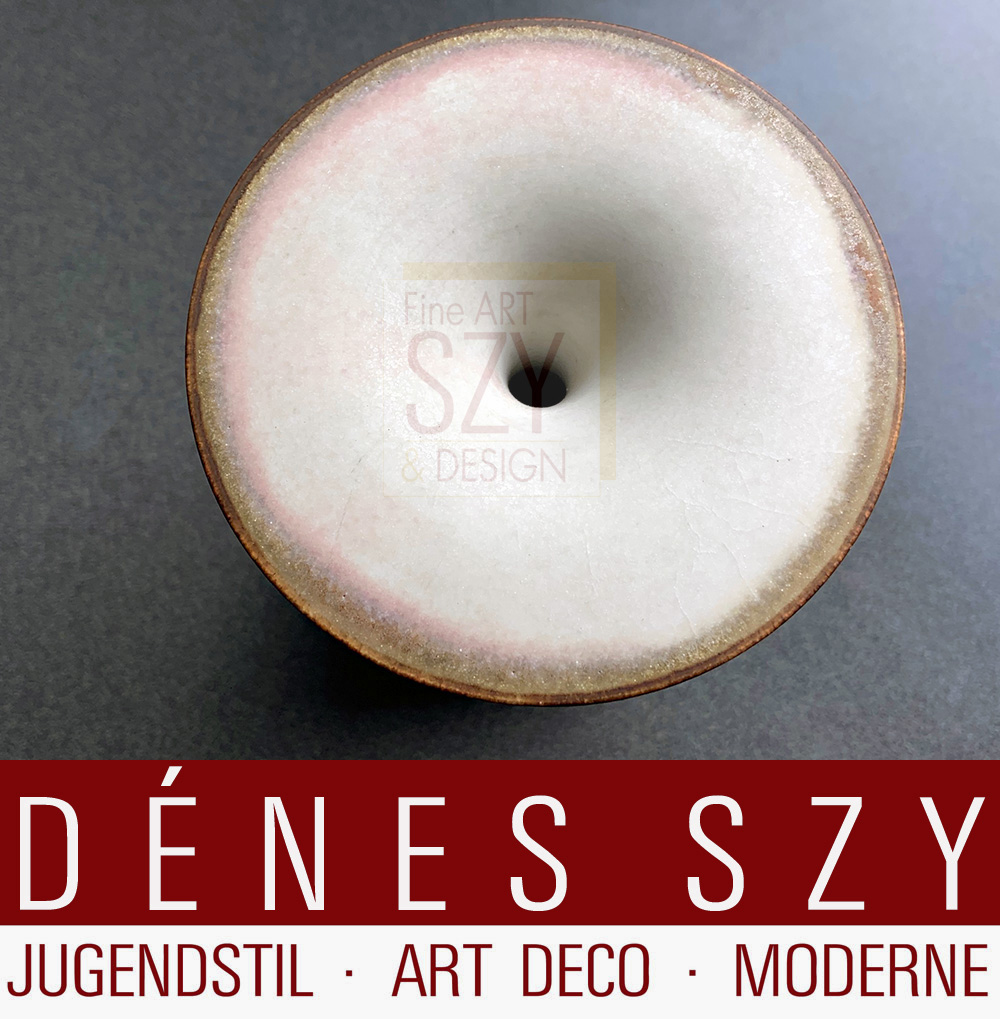 Deutsche Studio Keramik, Vase mit breit ausladenden Kragen an der Öffnung über Tropfenform oder Birnenform, von Karl und Ursula Scheid 1975