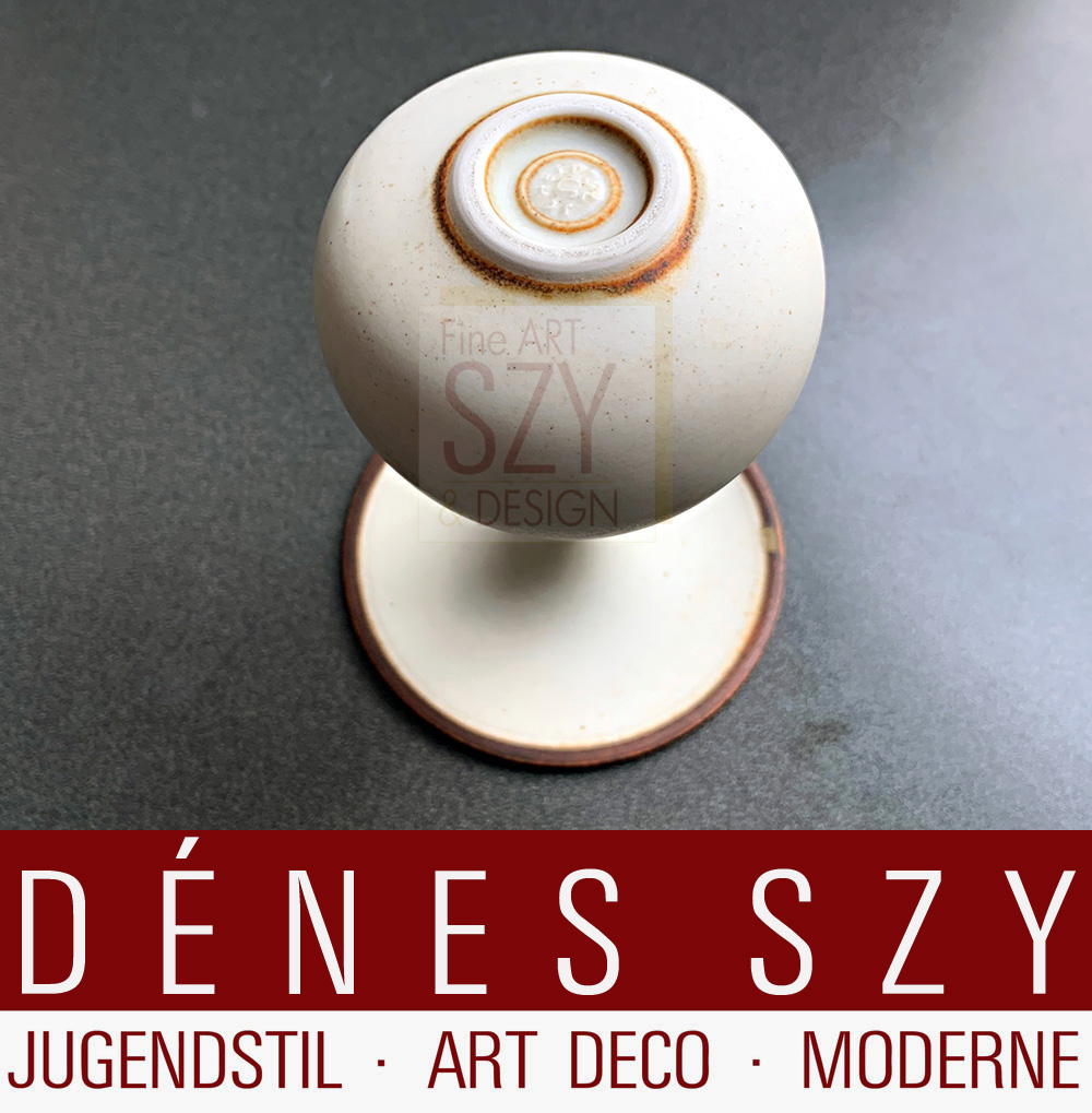 Deutsche Studio Keramik, Vase mit breit ausladenden Kragen an der Öffnung über Tropfenform oder Birnenform, von Karl und Ursula Scheid 1975