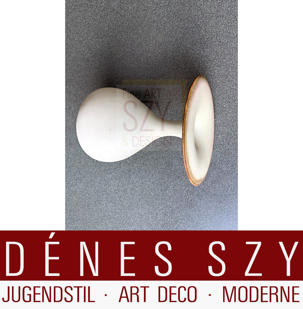 Deutsche Studio Keramik, Vase mit breit ausladenden Kragen an der Öffnung über Tropfenform oder Birnenform, von Karl und Ursula Scheid 1975