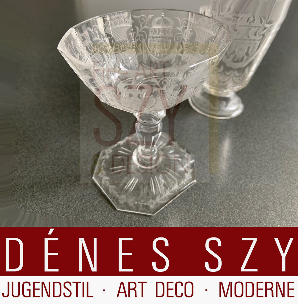 Lobmeyr Vienna vetro cristallo motivo Maria Theresia coppa da dessert