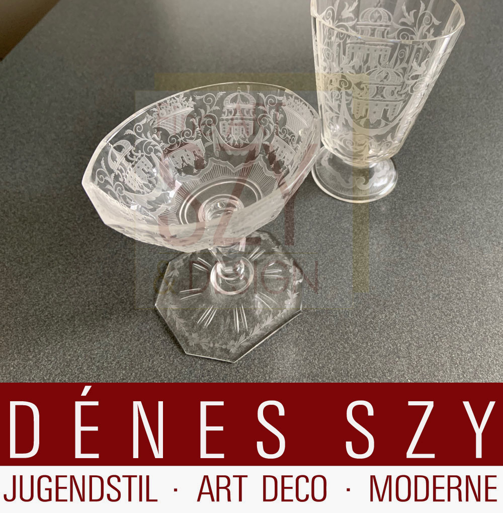 Lobmeyr Vienna vetro cristallo motivo Maria Theresia coppa da dessert