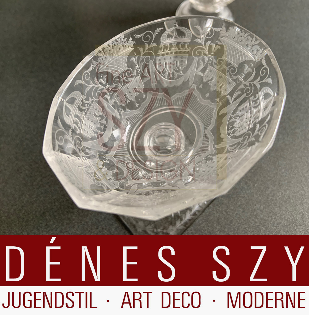 Lobmeyr Vienna vetro cristallo motivo Maria Theresia coppa da dessert