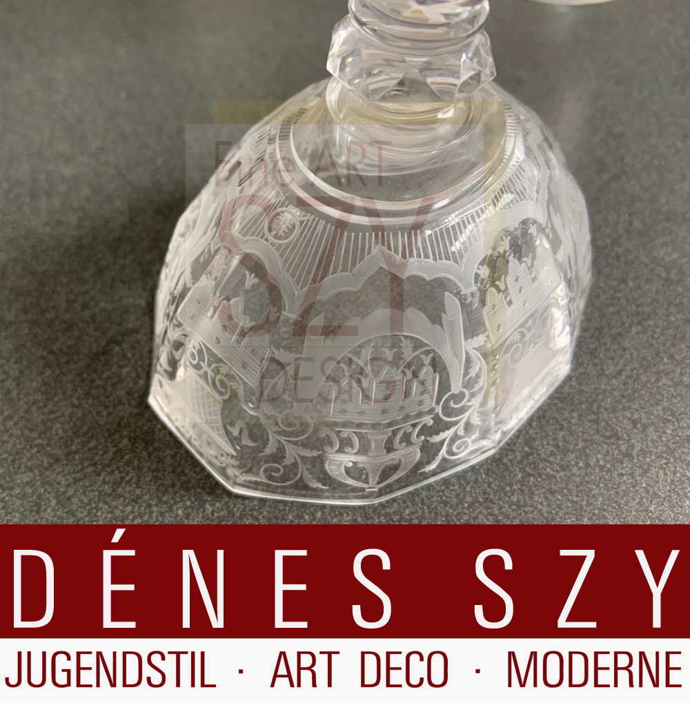 Lobmeyr Vienna vetro cristallo motivo Maria Theresia coppa da dessert