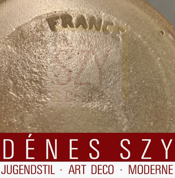 Vaso in vetro paté de verre francese Art Déco, Design ed esecuzione: corpo in vetro, pasta di vetro (fusa) di GABRIEL ARGY-ROUSSEAU (1885-1953)