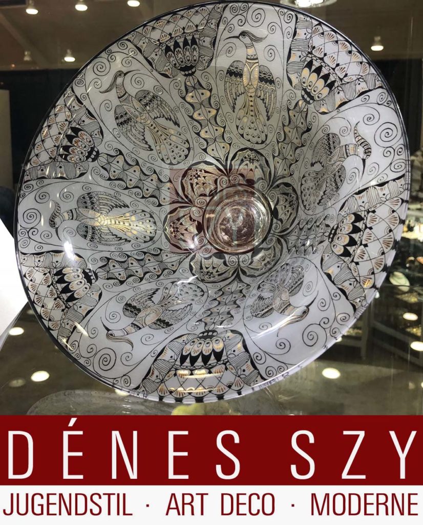 Tazza in vetro Art Déco di Alfred Walter, Steinschoenau, 1913-1914 circa