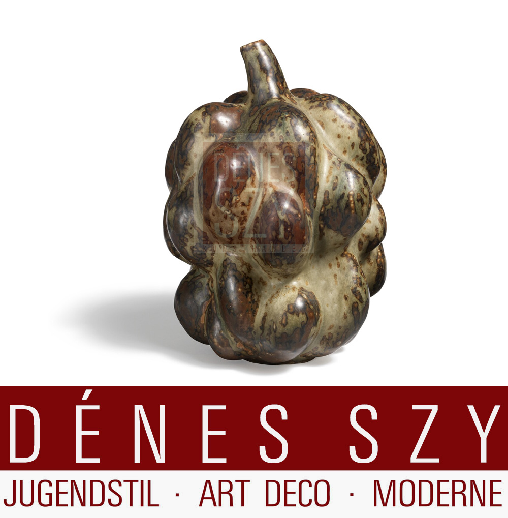 Axel Salto Steinzeugvase mit Sung Glasur 1946