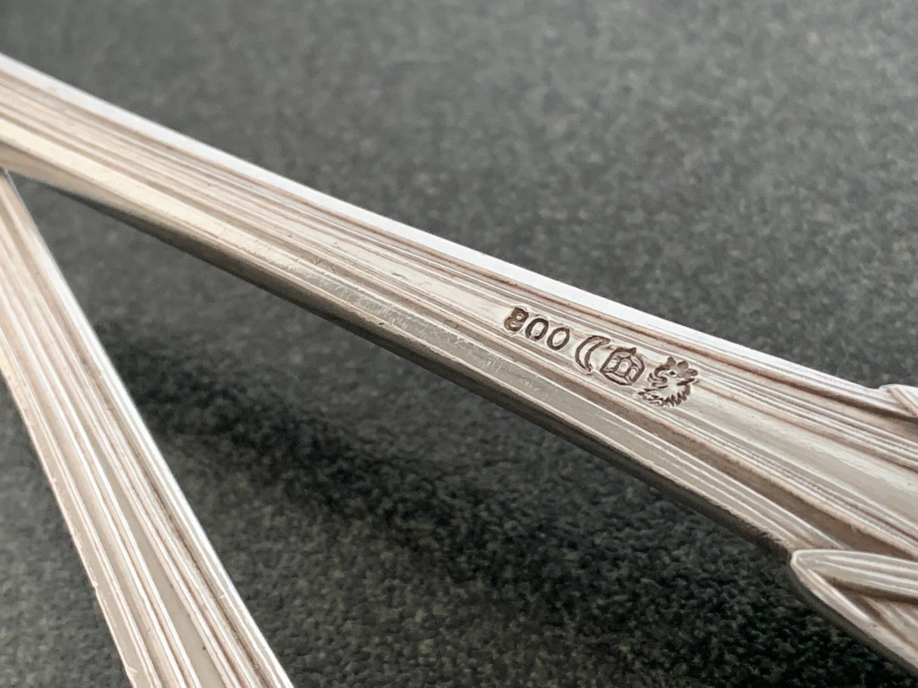 Franz Bahner Duesseldorf, German Art Nouveau Silver Cutlery #4300 Serving Spoon ca.1900