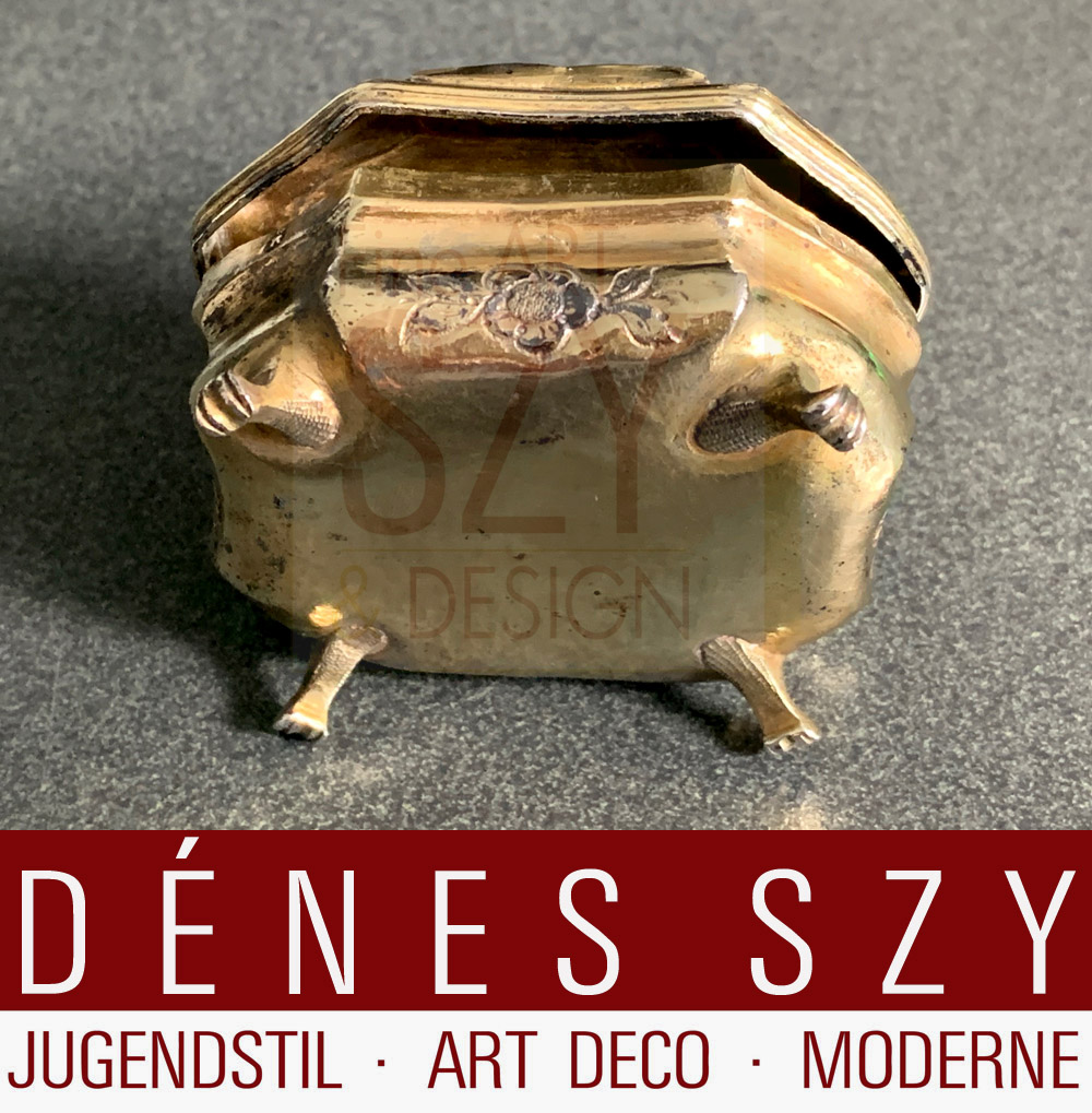 Boîte à épices baroque à 2 compartiments, dans le style de Johann Martin Satzger, exécution : Augsbourg 1765-67, argent 13 lots (812,5/1000), doré