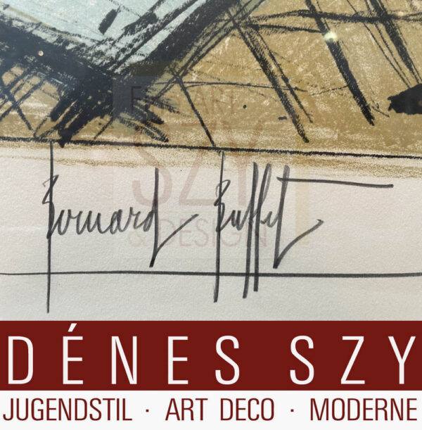 Bernard Buffet [Tour di Parigi 1928-1999, Francia], Litografia a colori su carta vergellata "Deux femmes nues dans un lit", Firmato e numerato sotto Bernard Buffet, copia 16/250