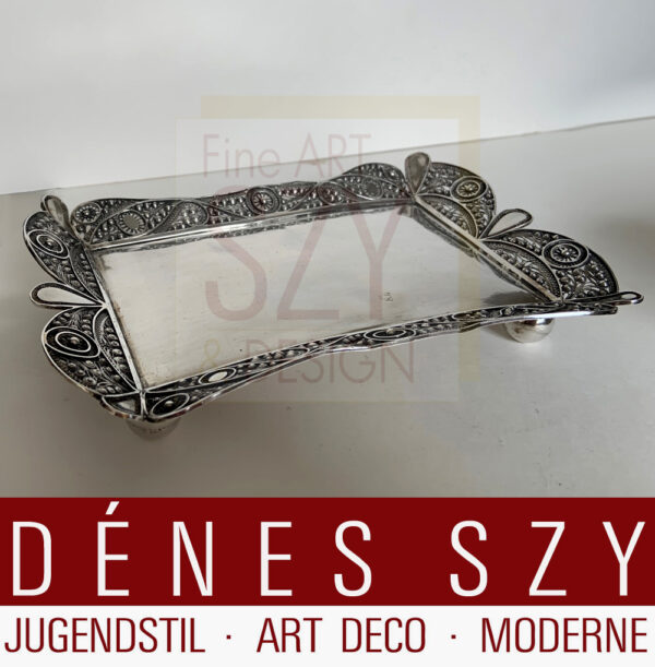 Vassoio Biedermeier, Austria-Ungheria 1843, Argento 13 Lot (812,5/1000), "Radlermarke" 1843, argento 13 Loth