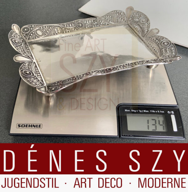 Vassoio Biedermeier, Austria-Ungheria 1843, Argento 13 Lot (812,5/1000), "Radlermarke" 1843, argento 13 Loth