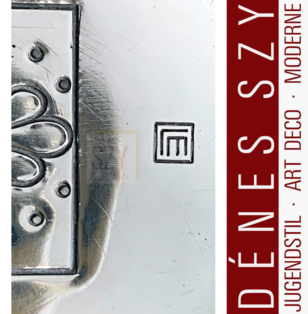 Bruckmann German Art Nouveau silver christening dish by fairy tales, series - Image 10