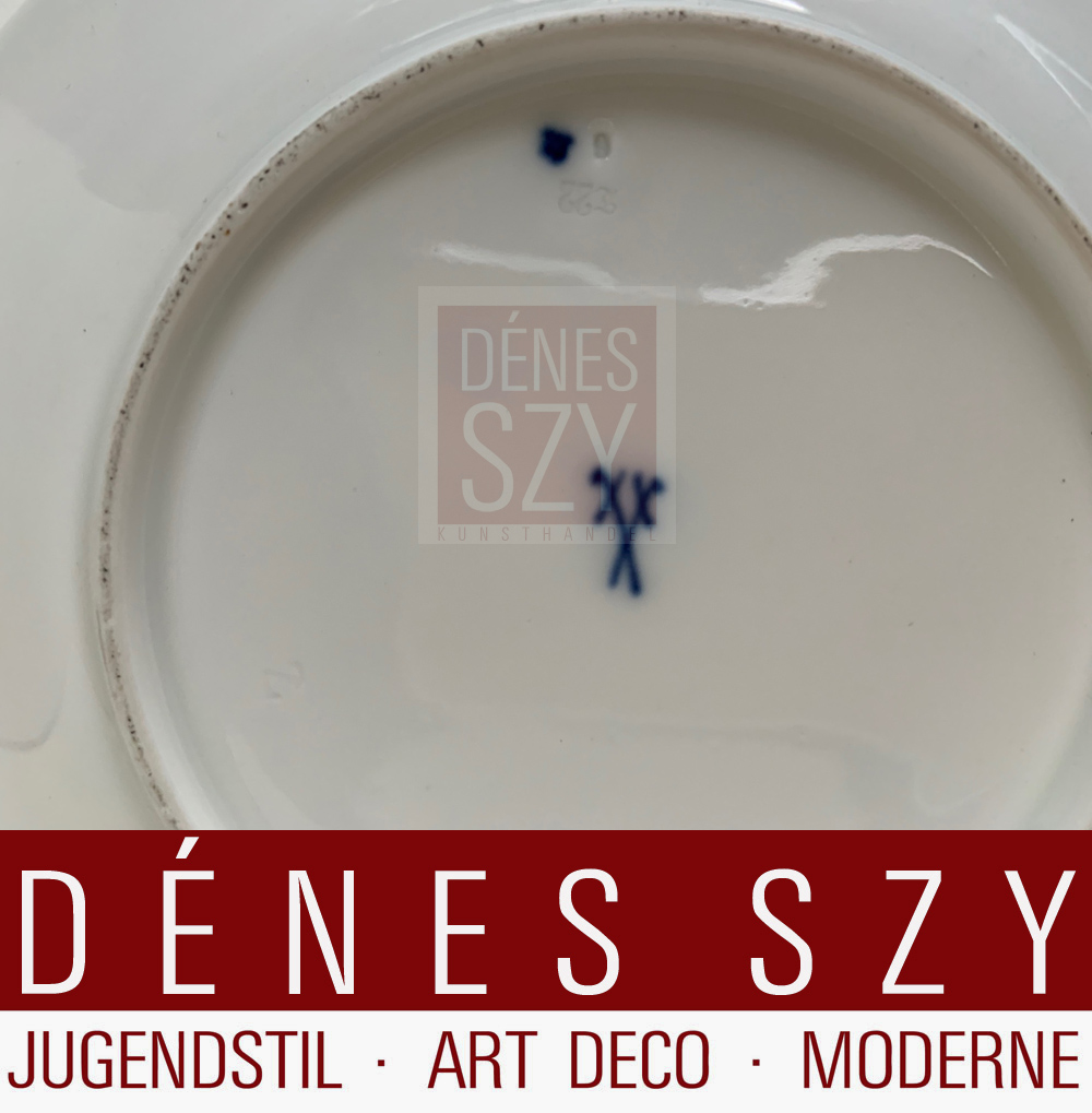 Piastra panino in porcellana Hentschel in porcellana Art Nouveau Meissen