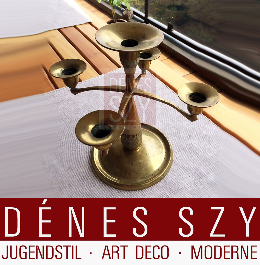Bruno Paul Muenchen Jugendstil Messing Kerzenleuchter 1901