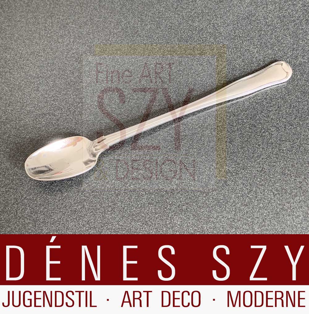 Cucchiaio da tè freddo, modello: DOBBELTRIFLET / OLD DANISH # 100, Design: Harald Nielsen 1947, Esecuzione: argentieri Georg Jensen, Copenaghen, argento sterling