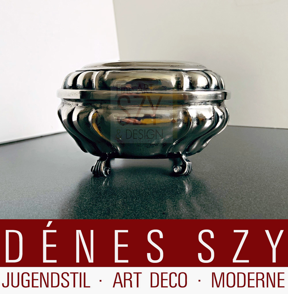 Barocker Zuckerdose auf vier Beinen, des Meisters Locher, Hans Heinrich I, Zürich um 1760, Silber 13 Loth.