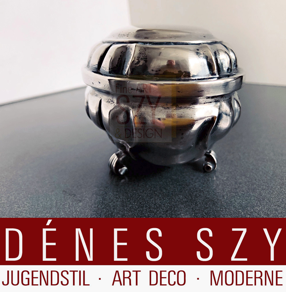 Barocker Zuckerdose auf vier Beinen, des Meisters Locher, Hans Heinrich I, Zürich um 1760, Silber 13 Loth.