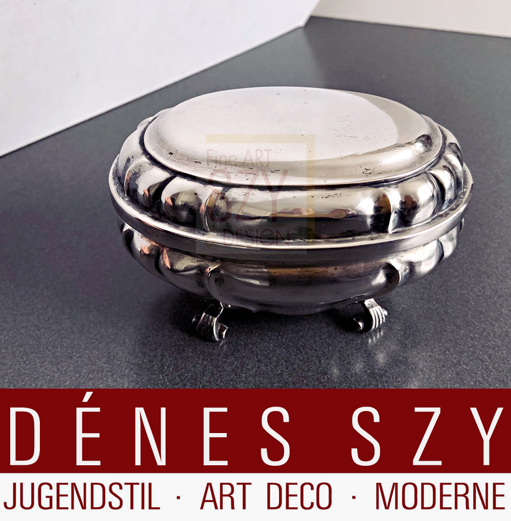 Barocker Zuckerdose auf vier Beinen, des Meisters Locher, Hans Heinrich I, Zürich um 1760, Silber 13 Loth.