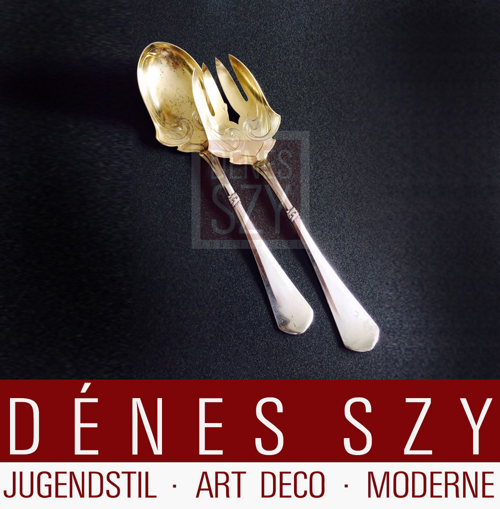 Posate in argento epoca liberty Bahner Duesseldorf Cucchiaione da servire