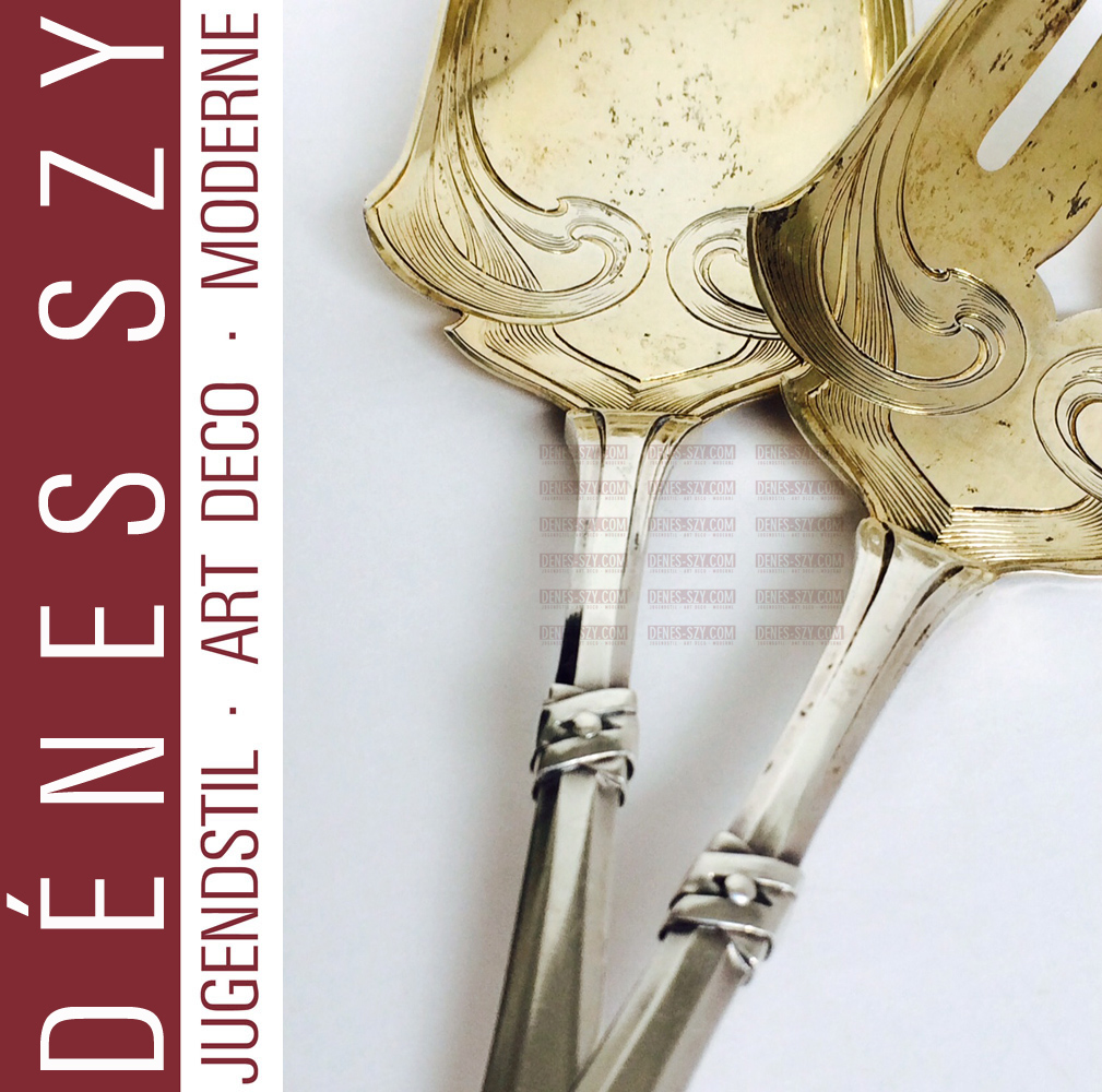 Posate in argento epoca liberty Bahner Duesseldorf Cucchiaione da servire