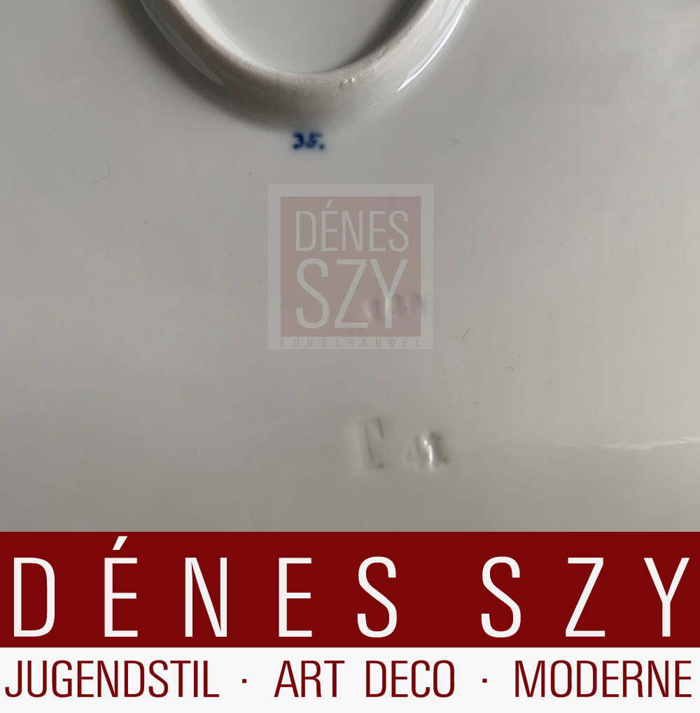 Piatto di pesce in porcellana di Meissen epoca liberty collezione ala