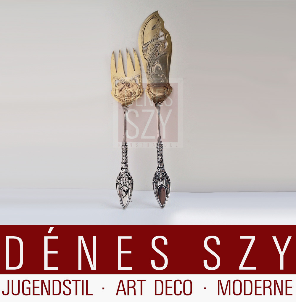 Paletta da pesce in argento epoca liberty Bahner Germania