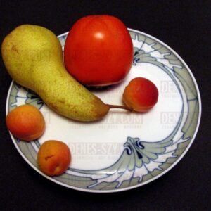 Meissen 1900 Jugendstil Porzellan Flügelmuster Essteller – Bild 3