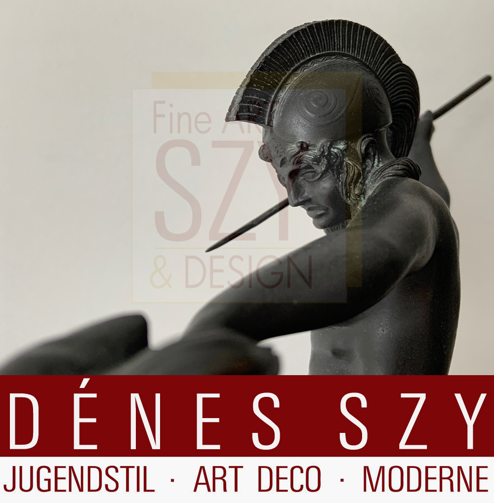 Amazzone a cavallo, bronzo, Design: Franz von Stuck 1897, Esecuzione: Cosmas Leyrer, Monaco di Baviera Germania dopo il 1905, bronzo a patina nera