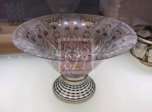 Art Deco Glas Fußschale von Alfred Walter, Steinschoenau um 1913-14