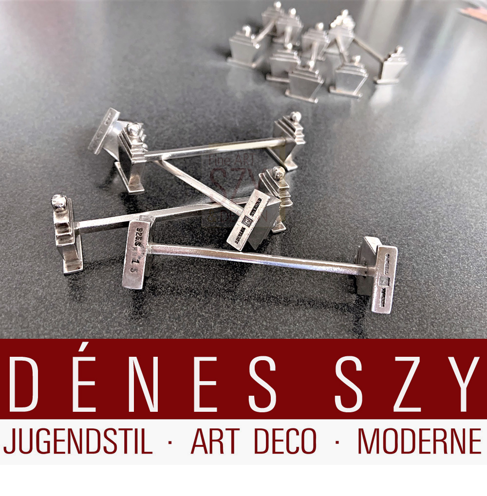 Georg Jensen Sterling Silber Design HN, Muster Pyramide #15 XL Messerbänkchen 1933-44