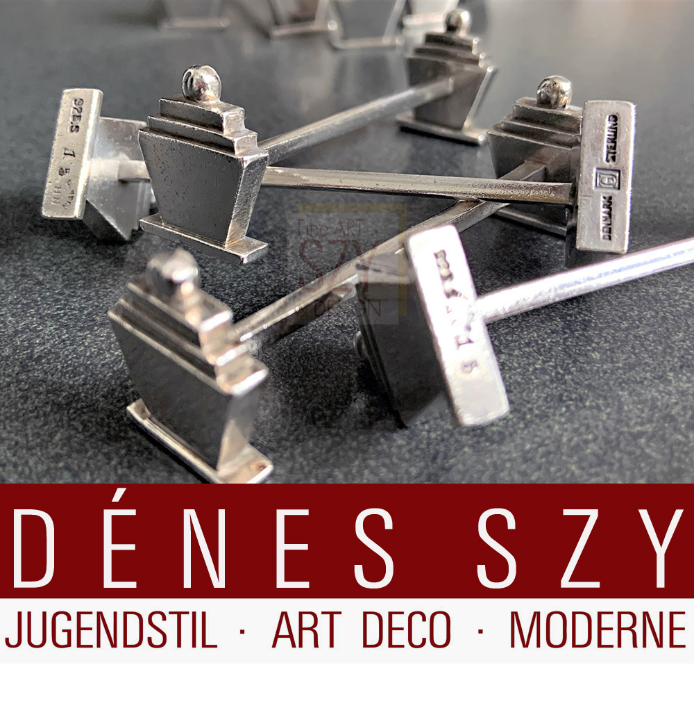 Georg Jensen Sterling Silber Design HN, Muster Pyramide #15 XL Messerbänkchen 1933-44