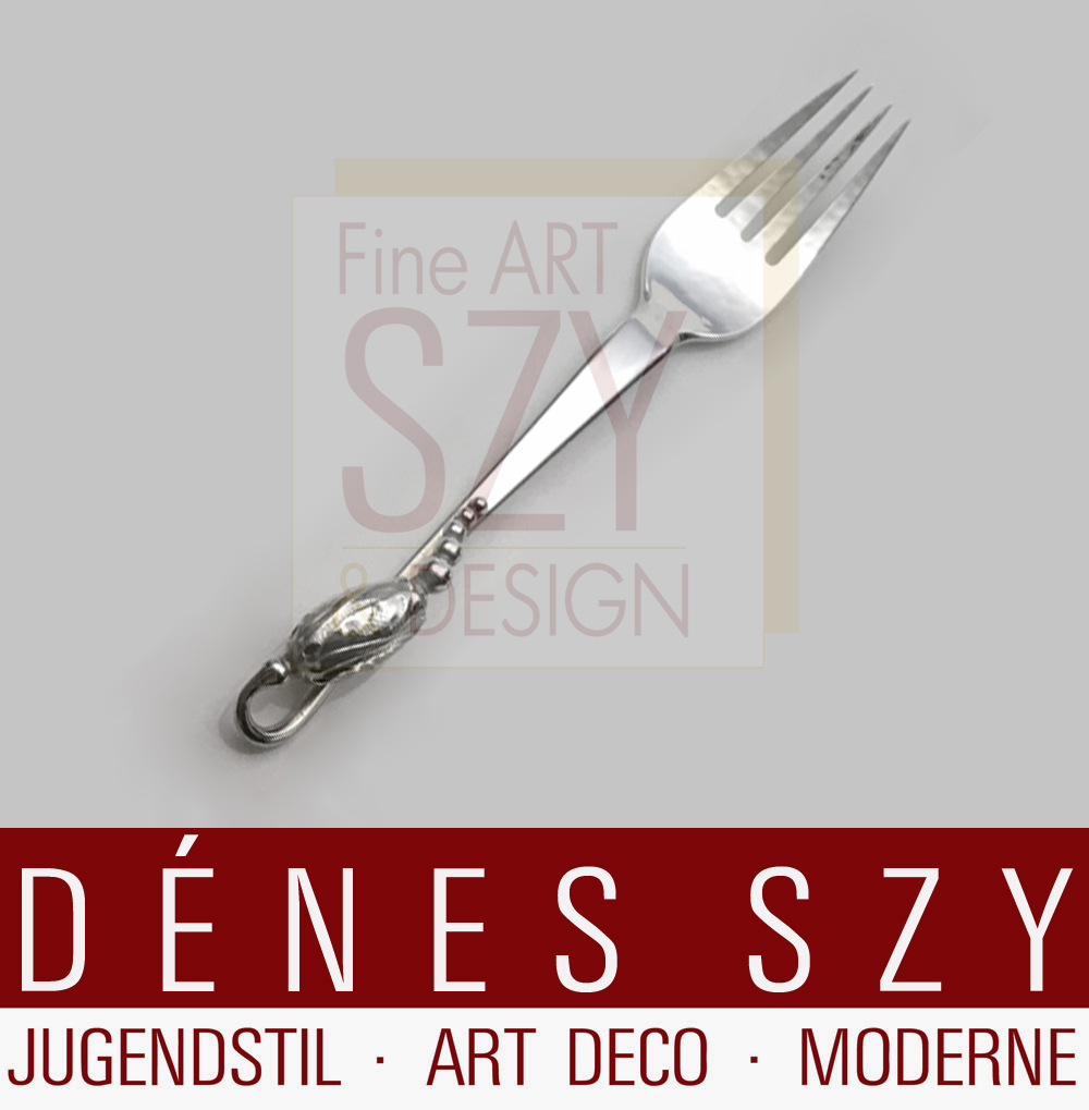 Posate, posate d'argento, motivo: Magnolia, collezione BLOSSOM n. 84, Design: Georg Jensen 1919, Esecuzione: argentieri di Georg Jensen, Copenaghen, Danimarca, Argento 925