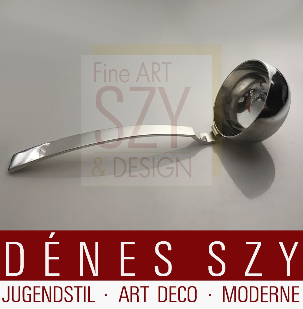 Mestolo per salsa in argento Art Deco, Modello di posate numero 70, Design: probabilmente Harald Nielsen degli anni '30, Esecuzione: argentiere Georg Jensen, Copenhagen Danimarca 1945-51, Jensen e Wendel