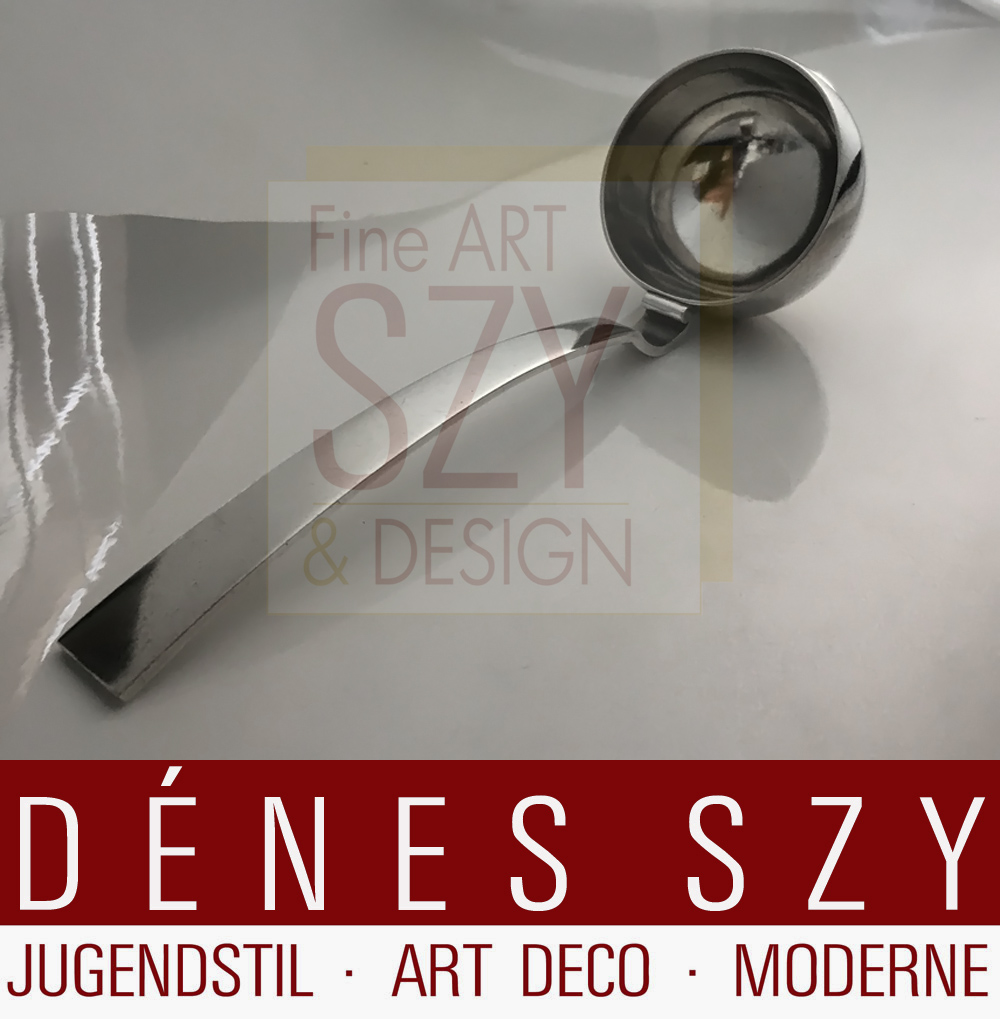Mestolo per salsa in argento Art Deco, Modello di posate numero 70, Design: probabilmente Harald Nielsen degli anni '30, Esecuzione: argentiere Georg Jensen, Copenhagen Danimarca 1945-51, Jensen e Wendel