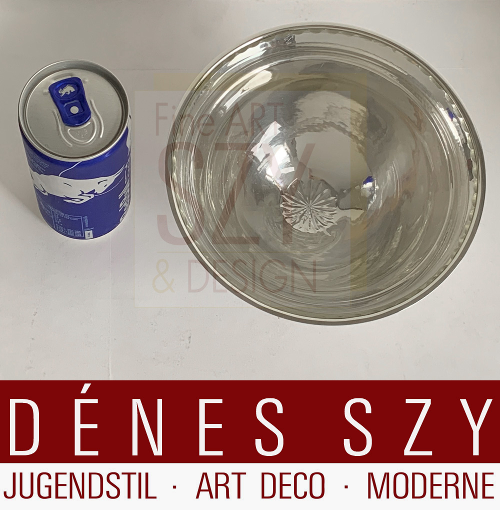 Ciotola dessert, frutta, panna #424 con inserto in vetro cristallo originale, Design: Johan Rohde ca. 1920, Georg Jensen, Copenaghen Danimarca 1933-44, Argento 925