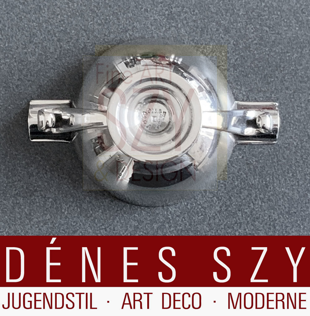 Posacenere rotondo Art Deco # 640 A, Modello Piramide, Argento danese Art Déco, fatto a mano, Design: Harald Nielsen intorno al 1930, Esecuzione: Georg Jensen, Copenhagen 1933-44, Danimarca, argento sterling